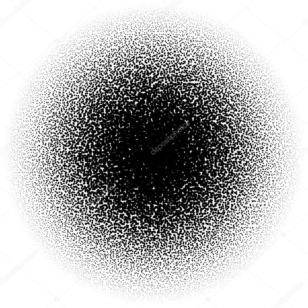 Circle pointillist, pointillism, stipple, stippling random dots halftone