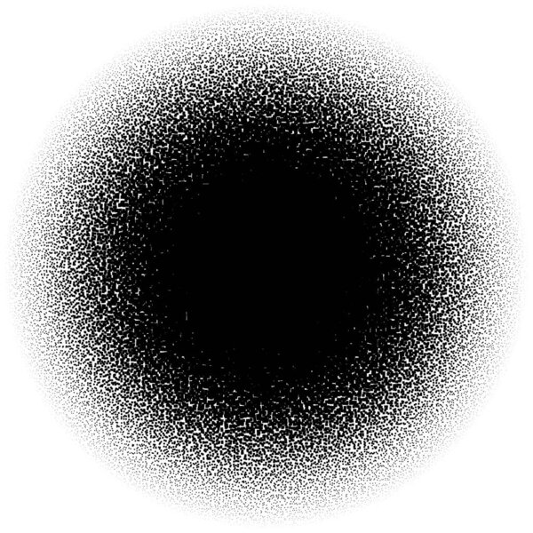Circle pointillist, pointillism, stipple, stippling random dots halftone