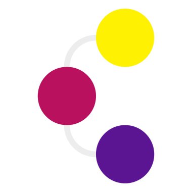 Bağlantıları olan düğümler. Birbirine bağlı çemberler bilgi grafikleri, sunum şablonu ögesi 