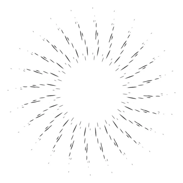 Radiální Grungy Strukturované Paprsky Paprsky Čáry Abstraktní Vektorový Ilustrační Prvek — Stockový vektor