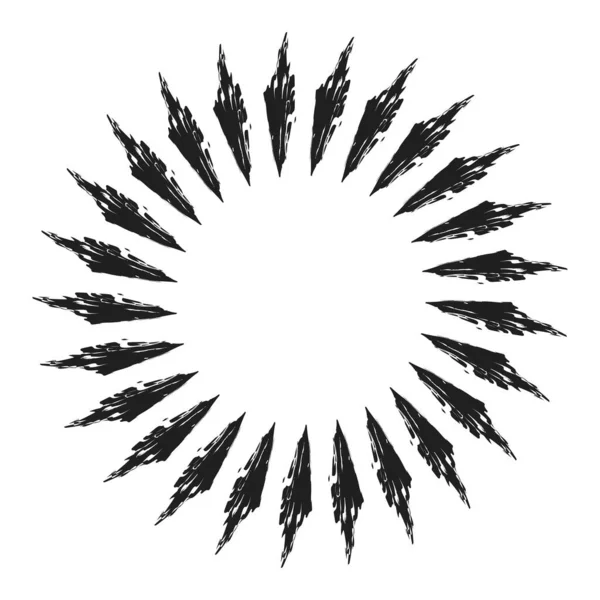 Радіальний Гранжевий Текстуровані Балки Промені Лінії Абстрактний Векторний Елемент Ілюстрації — стоковий вектор