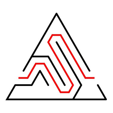 Modern, minimal geometrik çizgiler logosu, simge