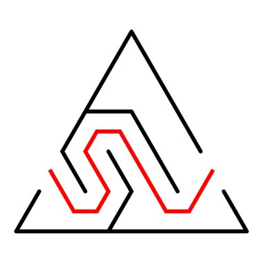 Modern, minimal geometrik çizgiler logosu, simge