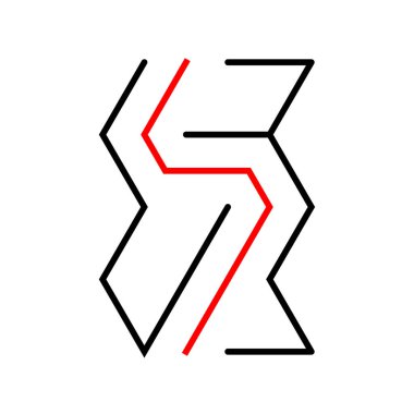 Modern, minimal geometrik çizgiler logosu, simge