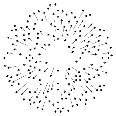 Genişleme, şişkinlik ve şişkinlik için dışa bakan oklar