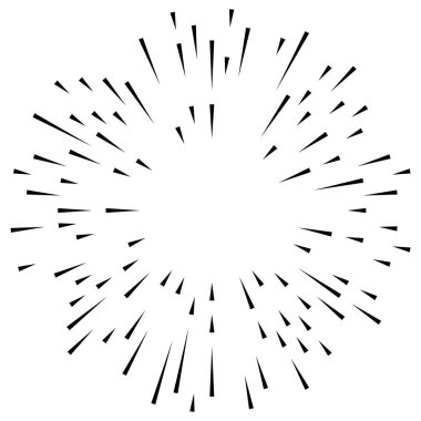 Patlama için çizgiler, çizgiler soyut element, vektör illüstrasyon şablonu