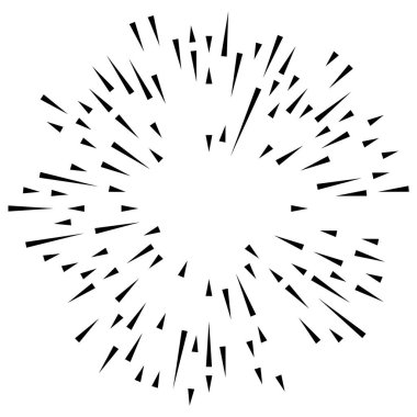 Patlama için çizgiler, çizgiler soyut element, vektör illüstrasyon şablonu