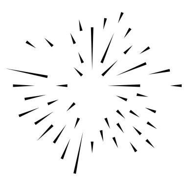 Patlama için çizgiler, çizgiler soyut element, vektör illüstrasyon şablonu