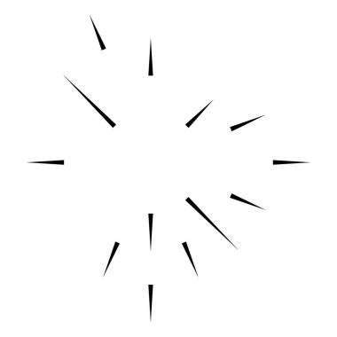 Patlama için çizgiler, çizgiler soyut element, vektör illüstrasyon şablonu