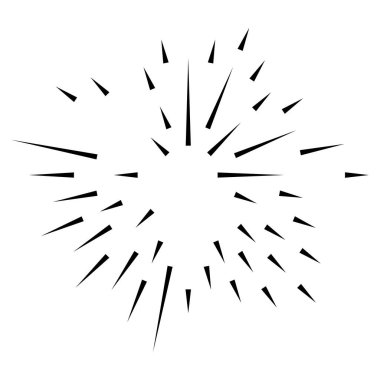 Patlama için çizgiler, çizgiler soyut element, vektör illüstrasyon şablonu