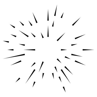 Patlama için çizgiler, çizgiler soyut element, vektör illüstrasyon şablonu