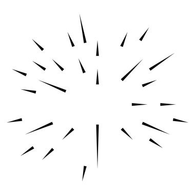 Patlama için çizgiler, çizgiler soyut element, vektör illüstrasyon şablonu