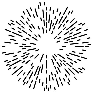 Patlama için çizgiler, çizgiler soyut element, vektör illüstrasyon şablonu