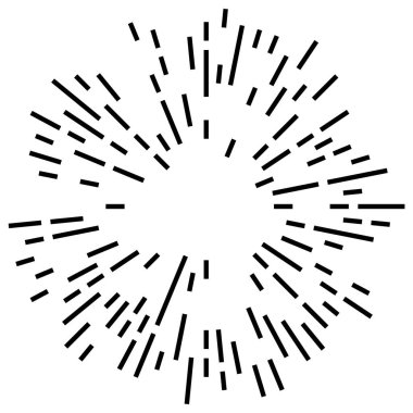 Patlama için çizgiler, çizgiler soyut element, vektör illüstrasyon şablonu