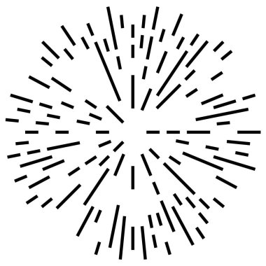 Patlama için çizgiler, çizgiler soyut element, vektör illüstrasyon şablonu