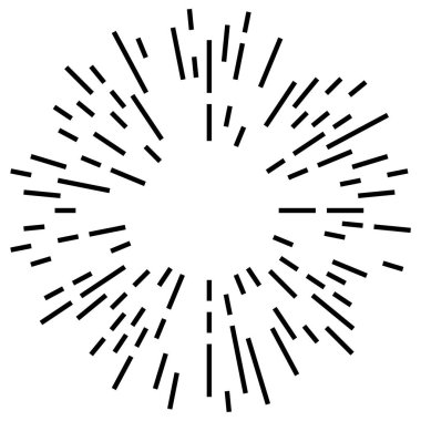 Patlama için çizgiler, çizgiler soyut element, vektör illüstrasyon şablonu