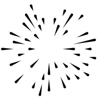 Patlama için çizgiler, çizgiler soyut element, vektör illüstrasyon şablonu