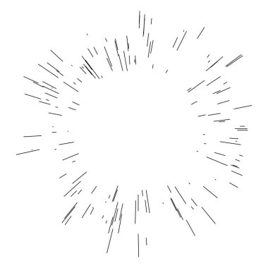 Patlama için çizgiler, çizgiler soyut element, vektör illüstrasyon şablonu