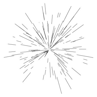 Patlama için çizgiler, çizgiler soyut element, vektör illüstrasyon şablonu