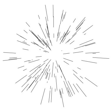 Patlama için çizgiler, çizgiler soyut element, vektör illüstrasyon şablonu