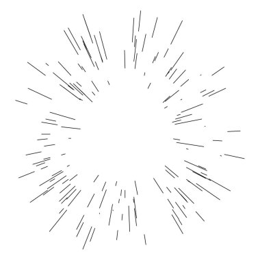 Patlama için çizgiler, çizgiler soyut element, vektör illüstrasyon şablonu