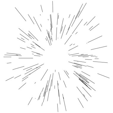 Patlama için çizgiler, çizgiler soyut element, vektör illüstrasyon şablonu