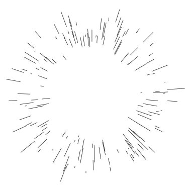 Patlama için çizgiler, çizgiler soyut element, vektör illüstrasyon şablonu