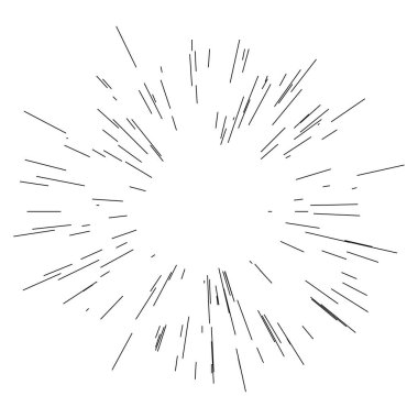 Patlama için çizgiler, çizgiler soyut element, vektör illüstrasyon şablonu