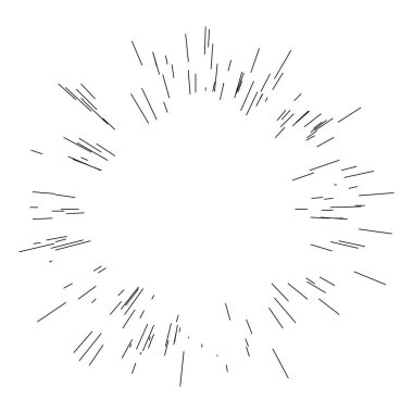 Patlama için çizgiler, çizgiler soyut element, vektör illüstrasyon şablonu