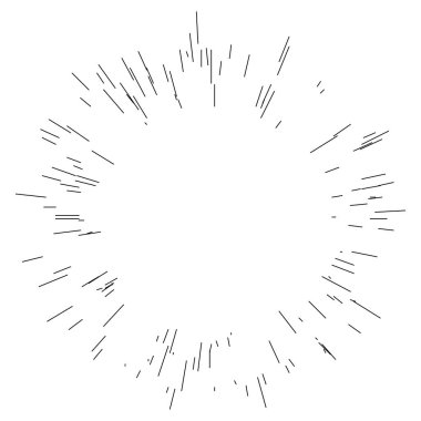 Patlama için çizgiler, çizgiler soyut element, vektör illüstrasyon şablonu