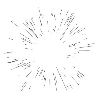 Patlama için çizgiler, çizgiler soyut element, vektör illüstrasyon şablonu