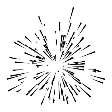 Patlama için çizgiler, çizgiler soyut element, vektör illüstrasyon şablonu