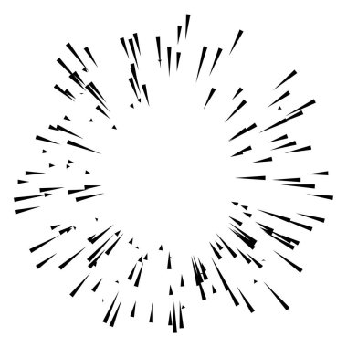Patlama için çizgiler, çizgiler soyut element, vektör illüstrasyon şablonu