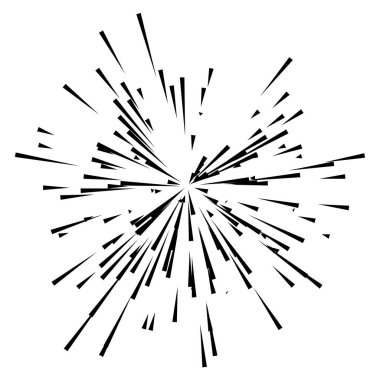 Patlama için çizgiler, çizgiler soyut element, vektör illüstrasyon şablonu