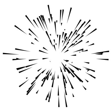 Patlama için çizgiler, çizgiler soyut element, vektör illüstrasyon şablonu