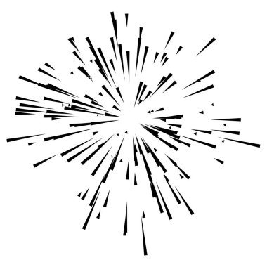 Patlama için çizgiler, çizgiler soyut element, vektör illüstrasyon şablonu