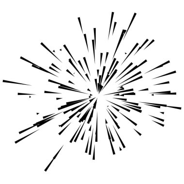 Patlama için çizgiler, çizgiler soyut element, vektör illüstrasyon şablonu