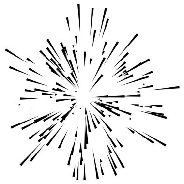 Patlama için çizgiler, çizgiler soyut element, vektör illüstrasyon şablonu