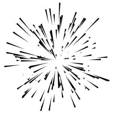 Patlama için çizgiler, çizgiler soyut element, vektör illüstrasyon şablonu
