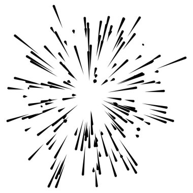 Patlama için çizgiler, çizgiler soyut element, vektör illüstrasyon şablonu