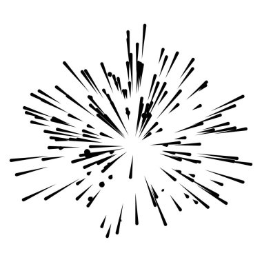 Patlama için çizgiler, çizgiler soyut element, vektör illüstrasyon şablonu