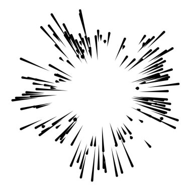 Patlama için çizgiler, çizgiler soyut element, vektör illüstrasyon şablonu