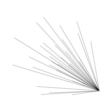 Patlama için çizgiler, çizgiler soyut element, vektör illüstrasyon şablonu