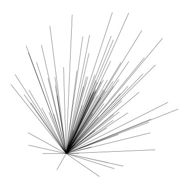 Patlama için çizgiler, çizgiler soyut element, vektör illüstrasyon şablonu
