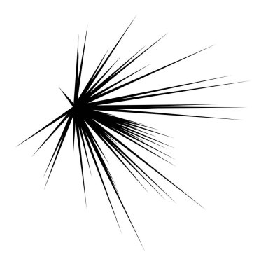 Patlama için çizgiler, çizgiler soyut element, vektör illüstrasyon şablonu