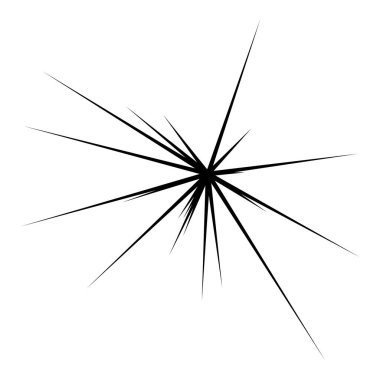 Patlama için çizgiler, çizgiler soyut element, vektör illüstrasyon şablonu