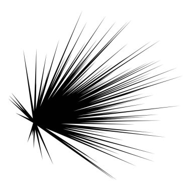 Patlama için çizgiler, çizgiler soyut element, vektör illüstrasyon şablonu