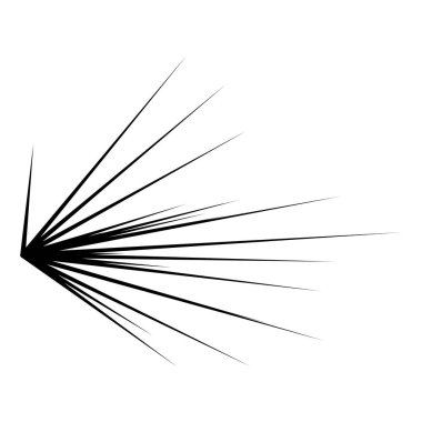 Patlama için çizgiler, çizgiler soyut element, vektör illüstrasyon şablonu