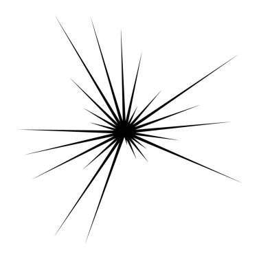 Patlama için çizgiler, çizgiler soyut element, vektör illüstrasyon şablonu