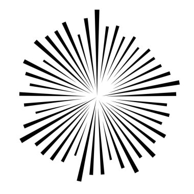 Patlama için çizgiler, çizgiler soyut element, vektör illüstrasyon şablonu